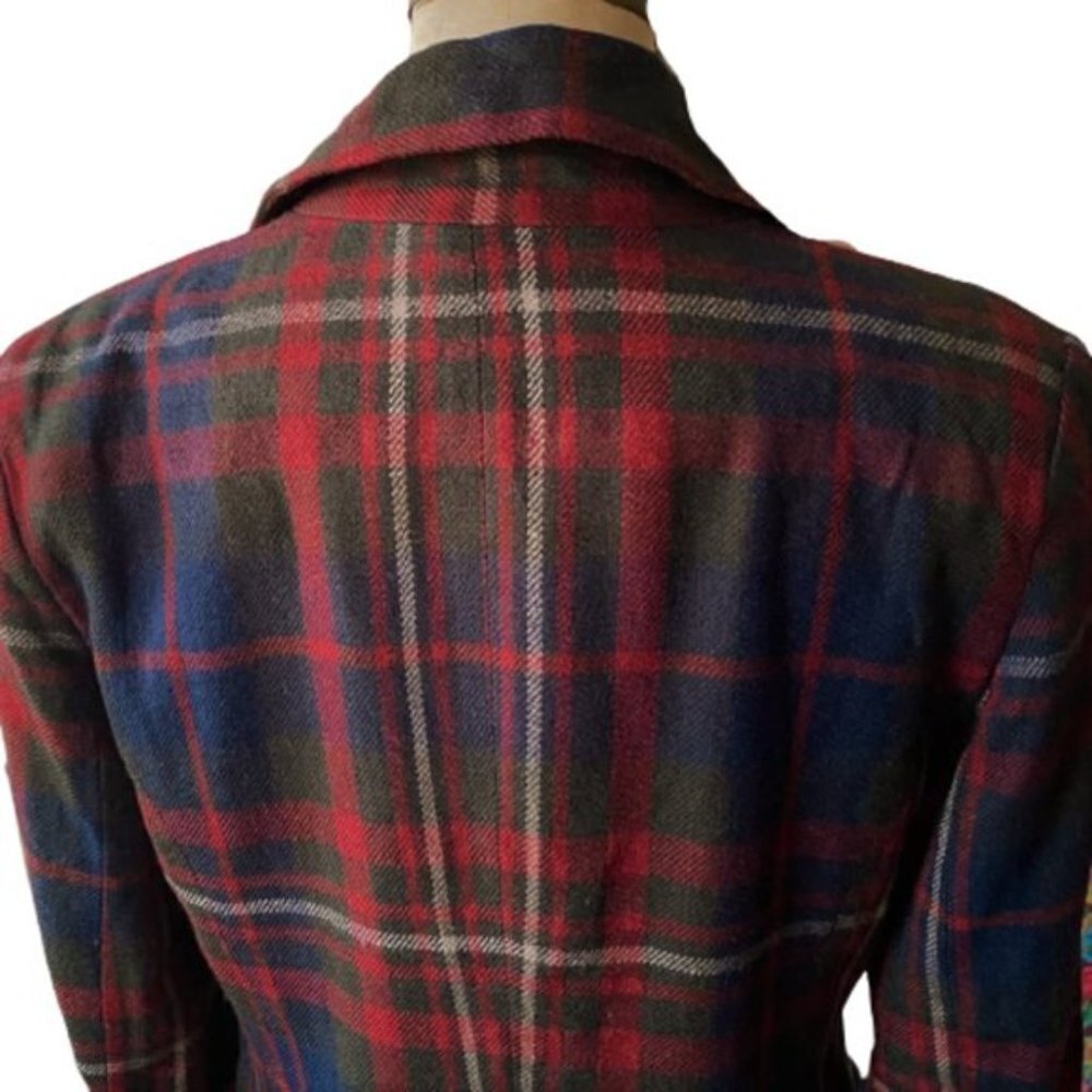 Dark Academia Vintage early 200s Jessica plaid check boxy blazer jacket - Picture 6 of 13